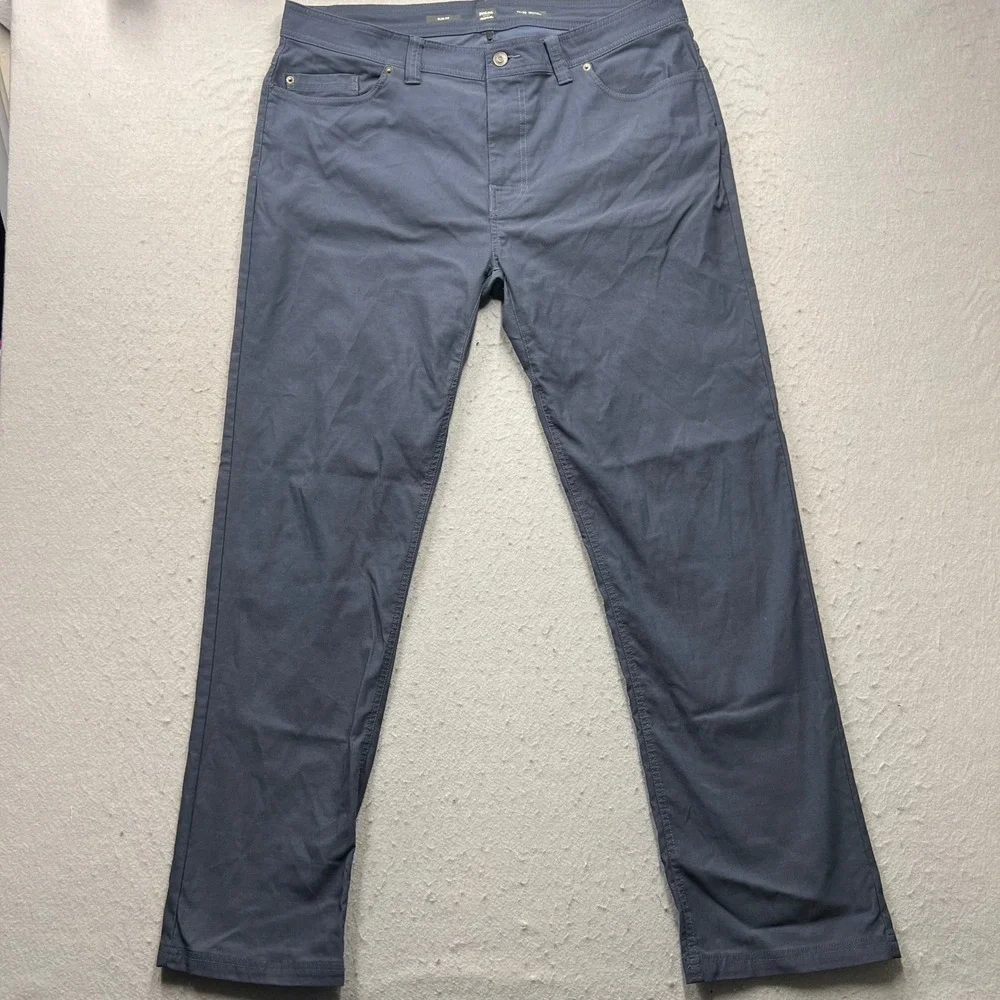 Prana Slim Fit Pants Mens 38x32 Charcoal Gray Outdoor Casual Trousers 2374